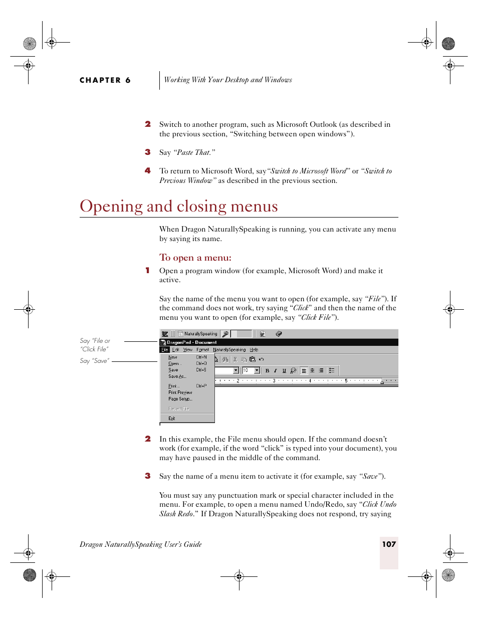 Opening and closing menus | Sony ICD-R100VTP User Manual | Page 113 / 222