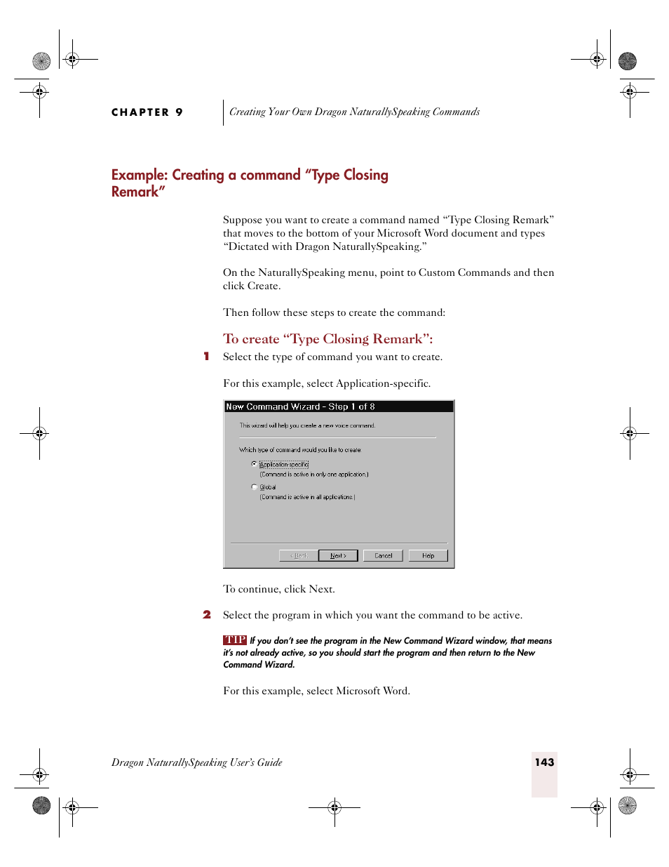 Example: creating a command “type closing remark | Sony ICD-R100VTP User Manual | Page 149 / 222