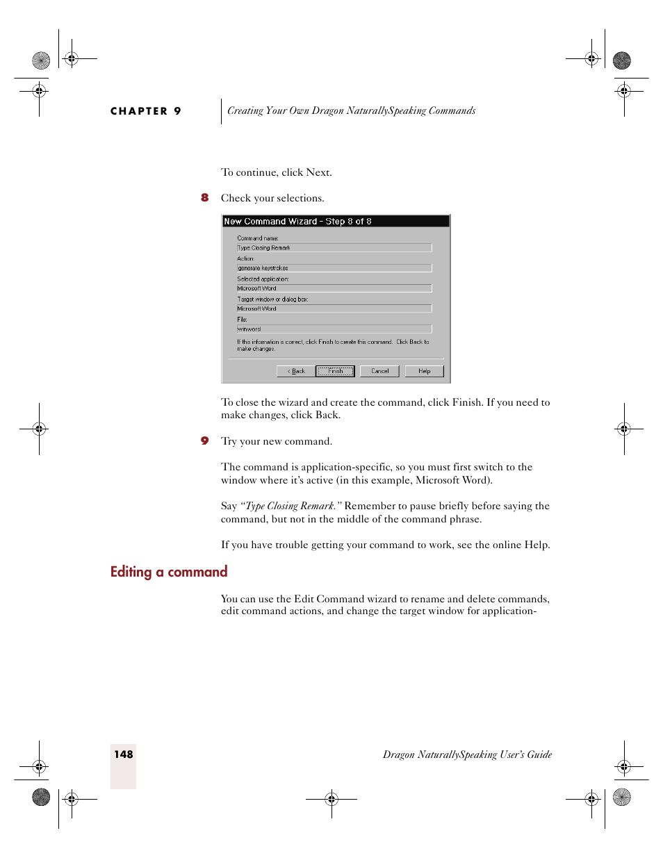 Editing a command | Sony ICD-R100VTP User Manual | Page 154 / 222