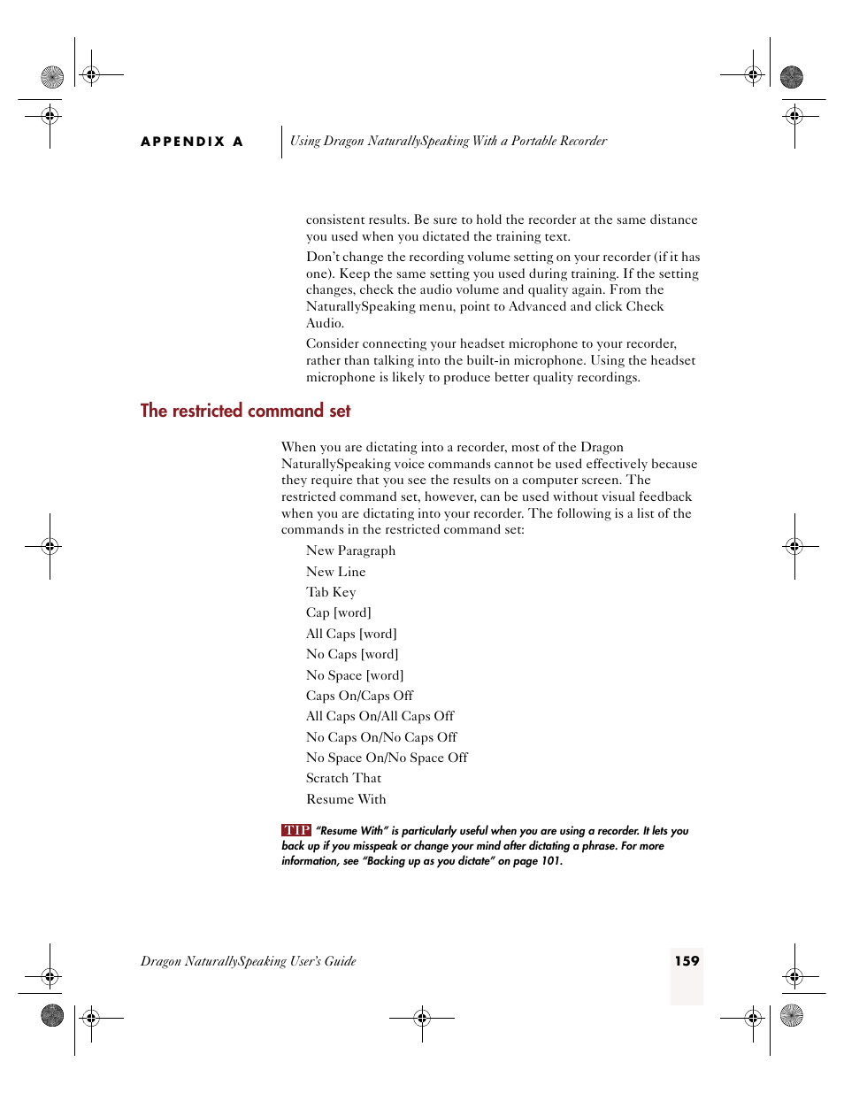 The restricted command set | Sony ICD-R100VTP User Manual | Page 165 / 222