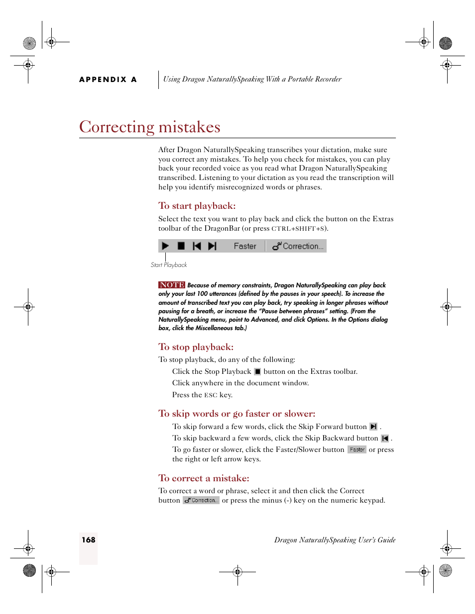 Correcting mistakes | Sony ICD-R100VTP User Manual | Page 174 / 222