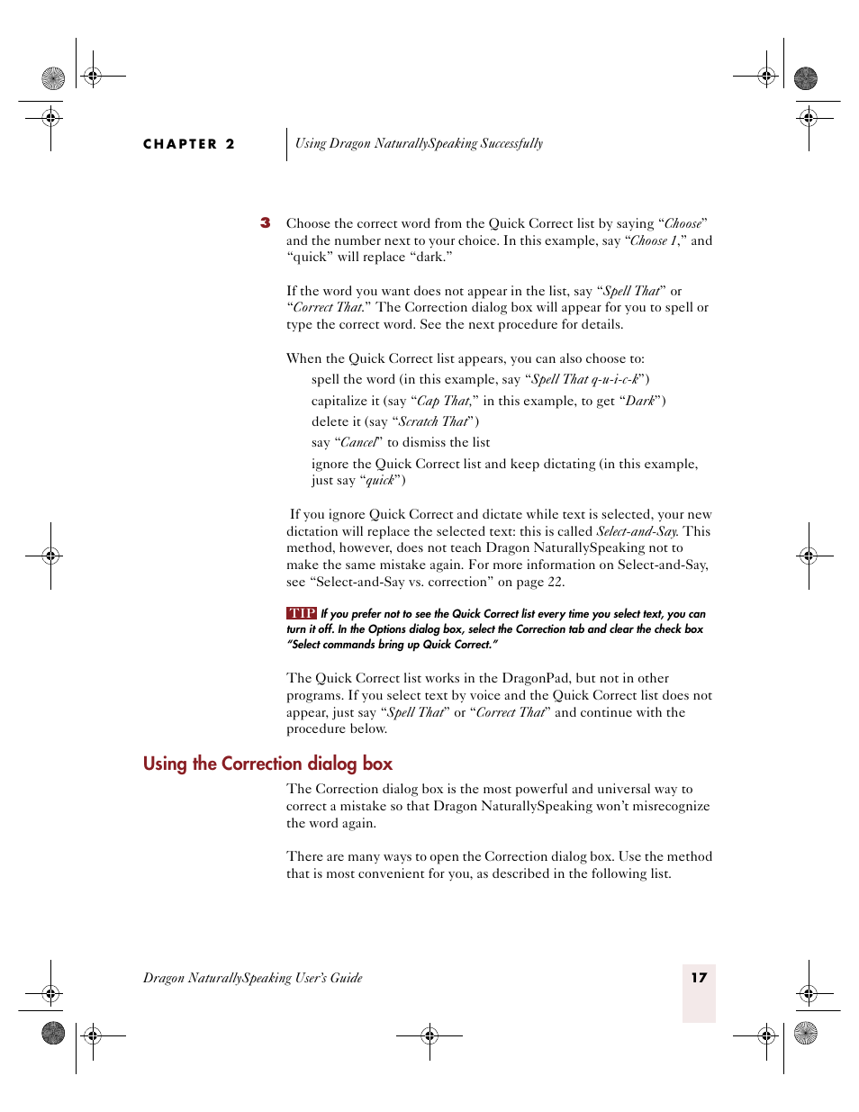 Using the correction dialog box | Sony ICD-R100VTP User Manual | Page 23 / 222