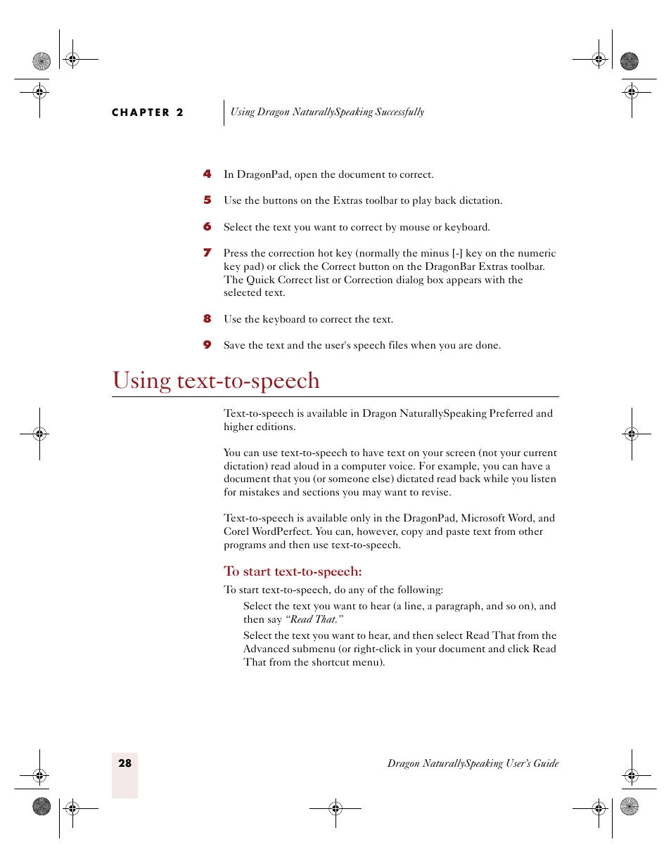 Using text-to-speech, E “using text-to-speec, Ge 28 | Sony ICD-R100VTP User Manual | Page 34 / 222