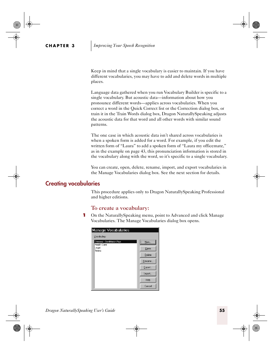 Creating vocabularies | Sony ICD-R100VTP User Manual | Page 61 / 222