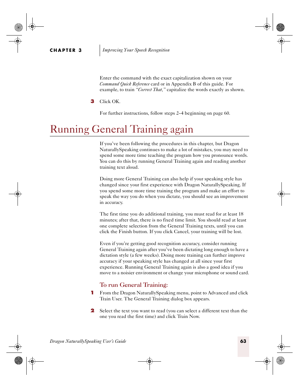 Running general training again | Sony ICD-R100VTP User Manual | Page 69 / 222