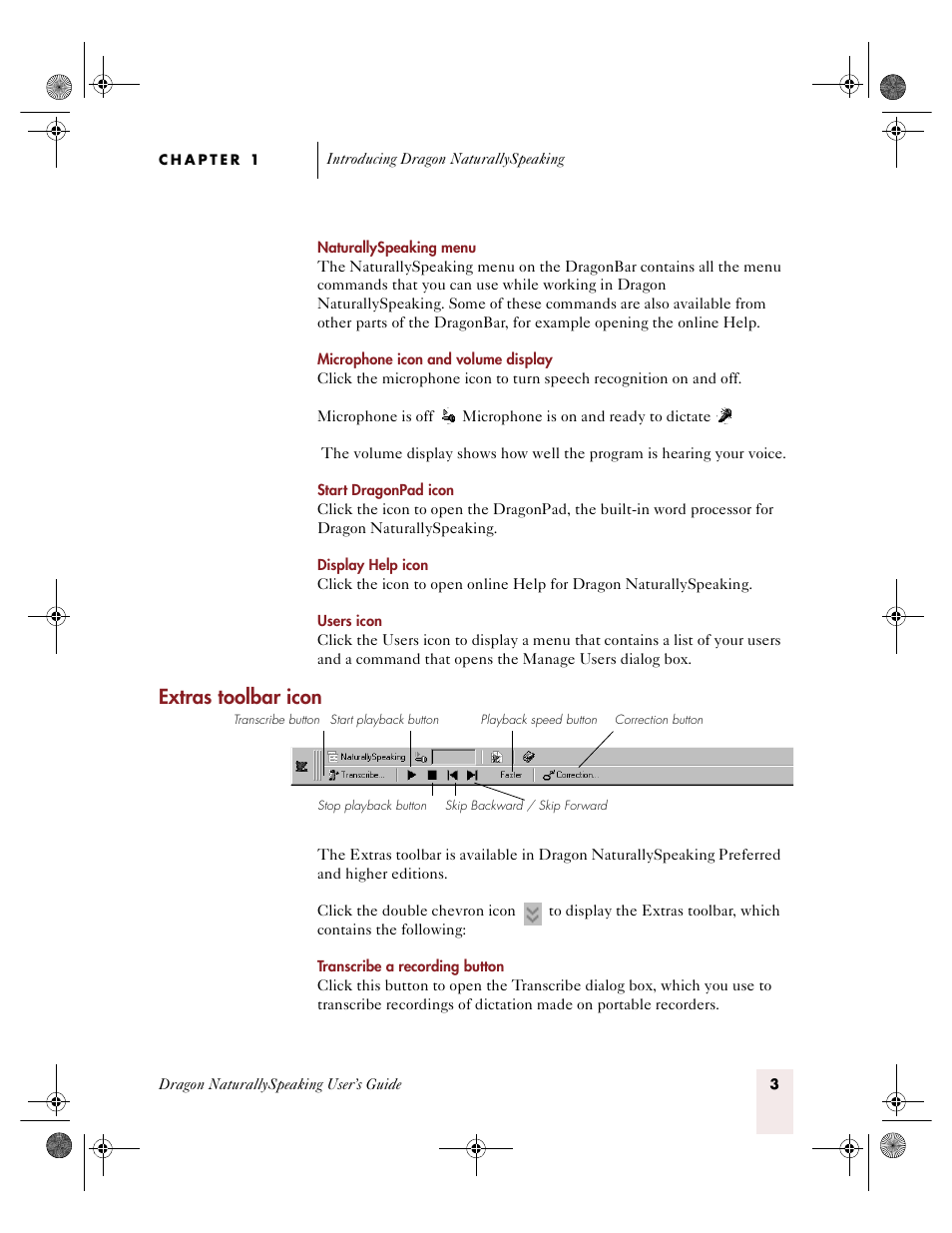 Extras toolbar icon | Sony ICD-R100VTP User Manual | Page 9 / 222