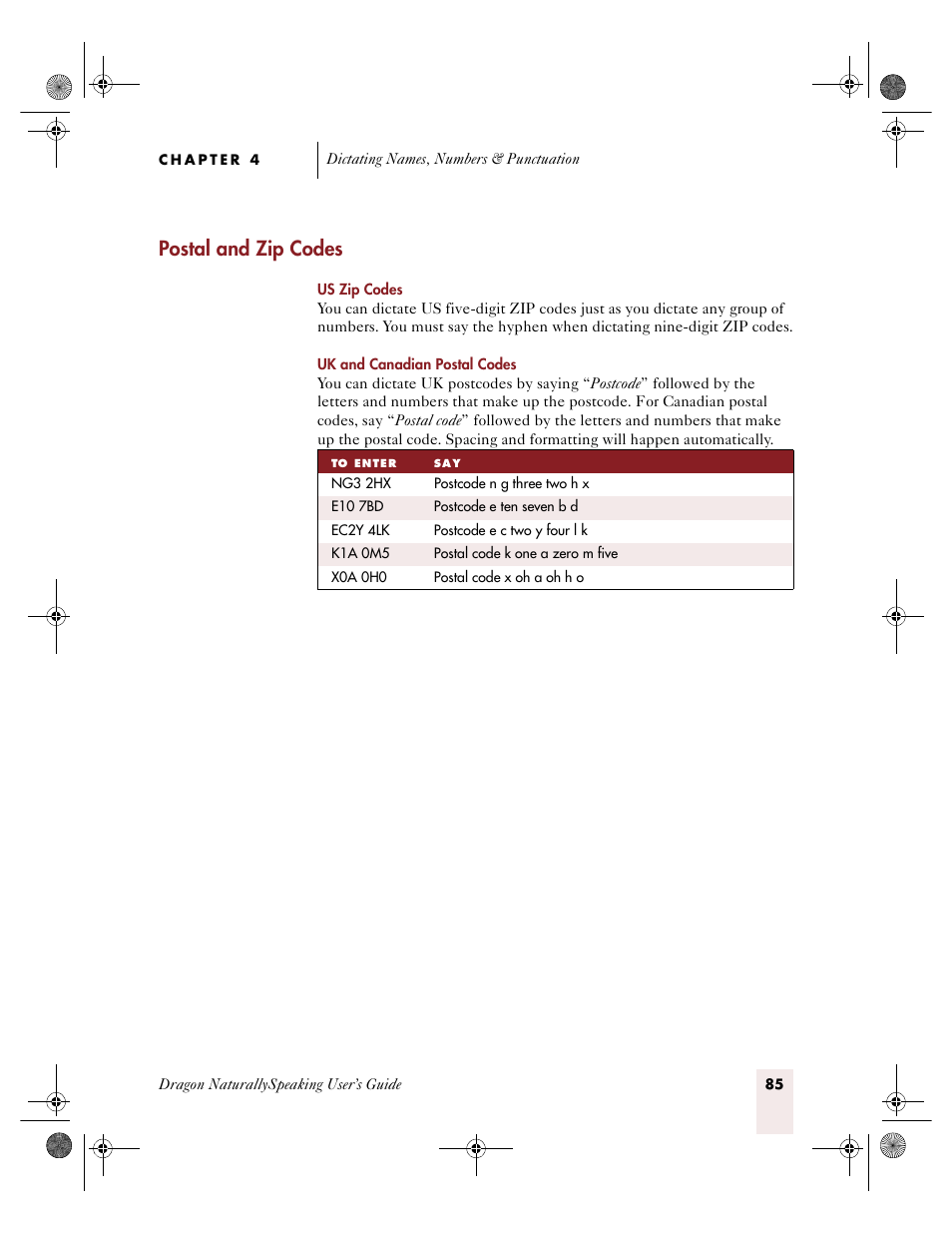 Postal and zip codes | Sony ICD-R100VTP User Manual | Page 91 / 222