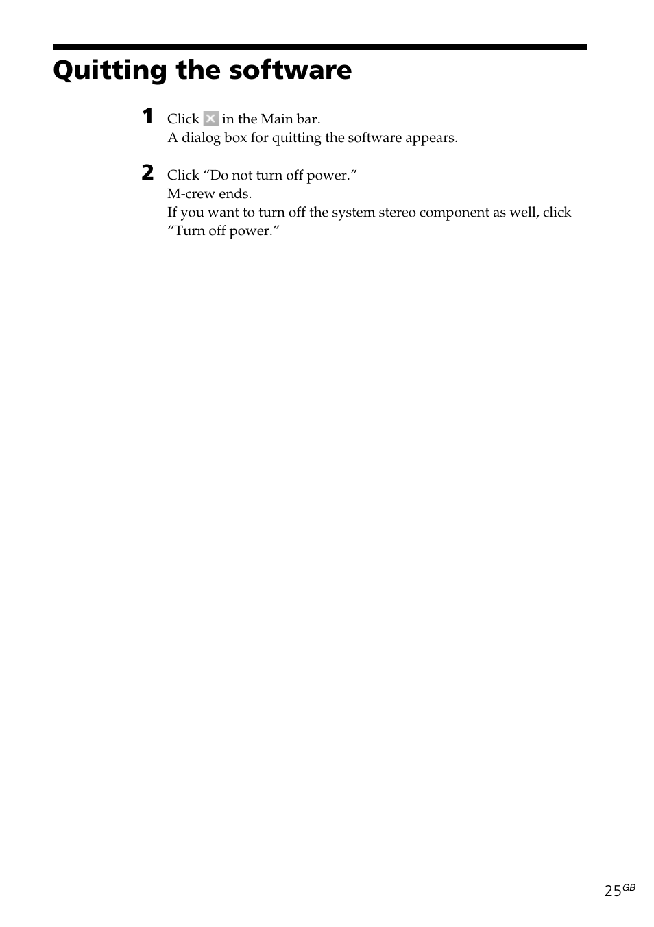 Quitting the software | Sony MDS-PC3 User Manual | Page 25 / 254