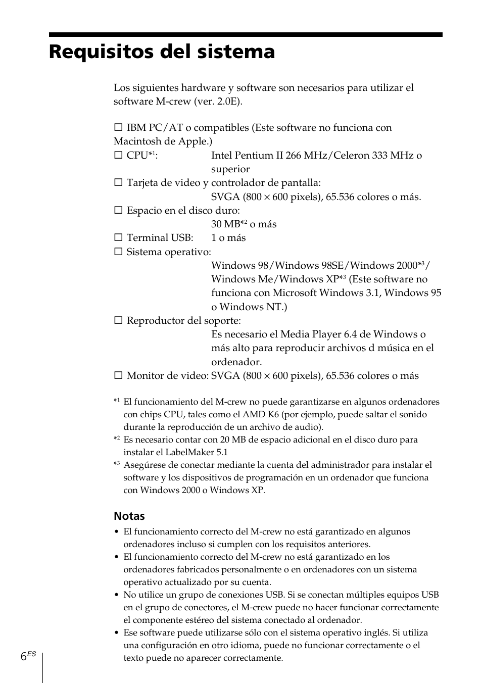 Requisitos del sistema | Sony MDS-PC3 User Manual | Page 90 / 254