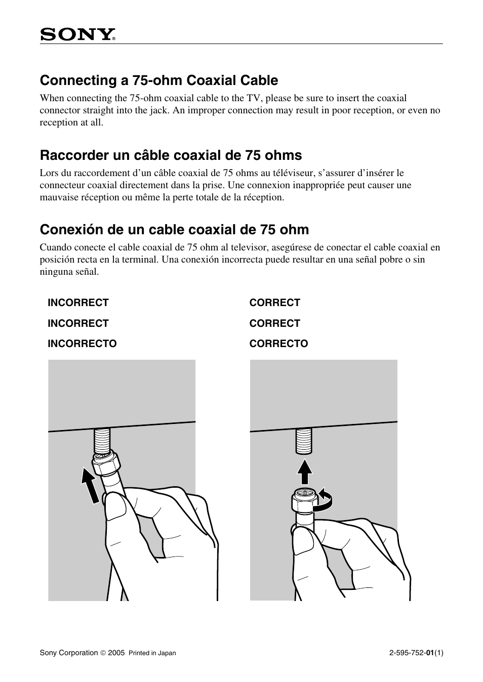 Sony KLV-S23A10 User Manual | 1 page