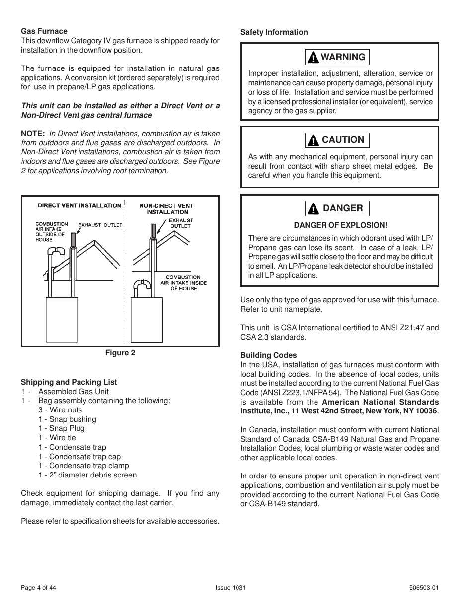 Allied Air Enterprises 92G1DF User Manual | Page 4 / 44