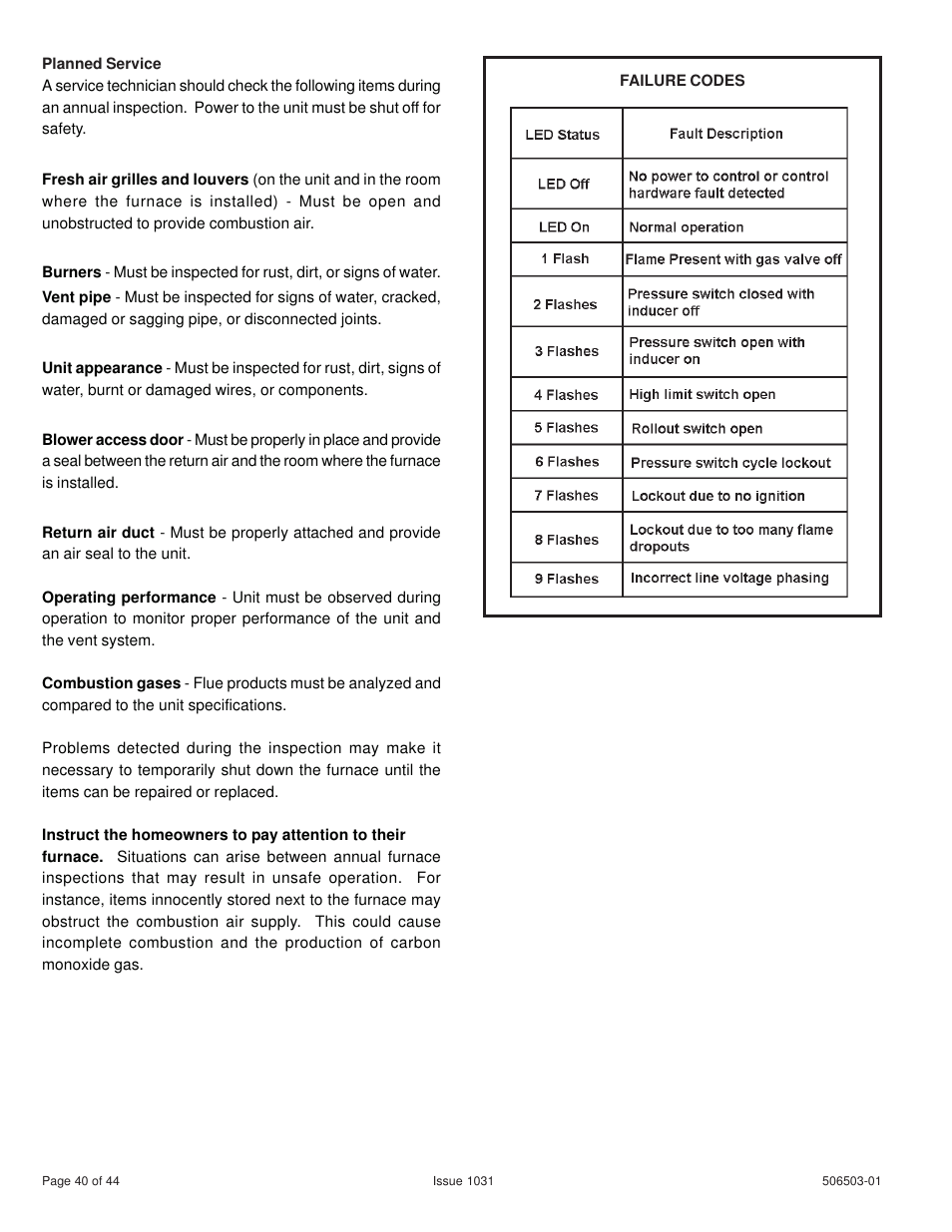 Allied Air Enterprises 92G1DF User Manual | Page 40 / 44