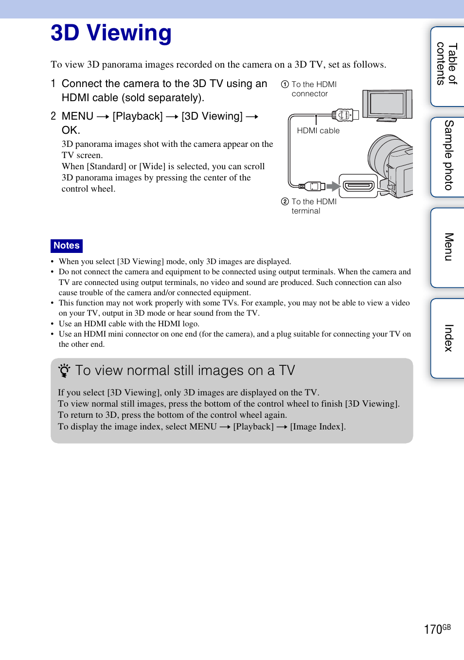 3d viewing | Sony NEX-F3 User Manual | Page 170 / 206