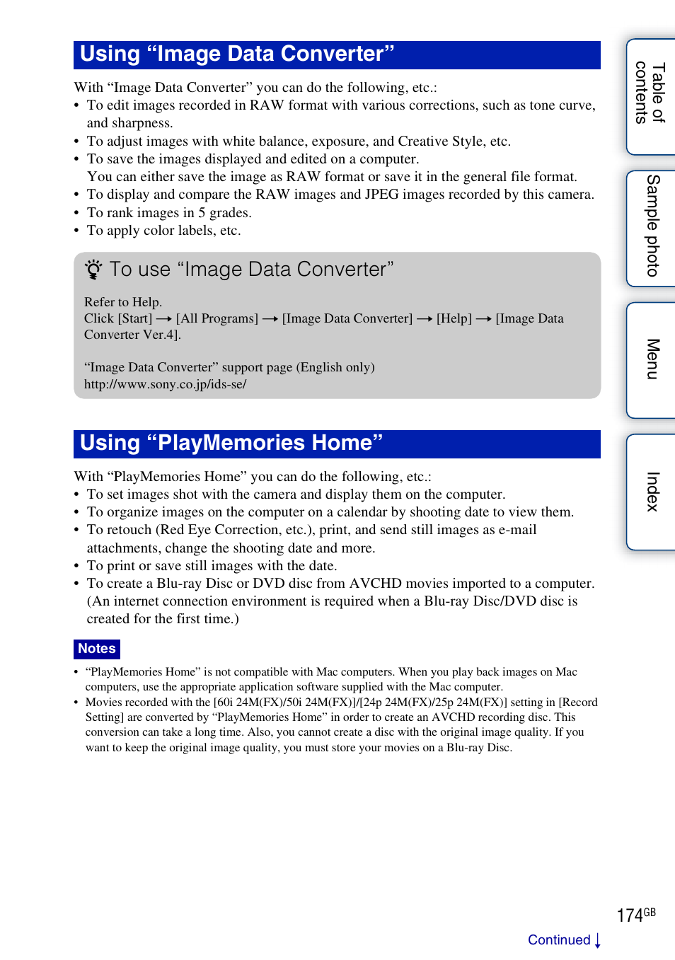 Sony NEX-F3 User Manual | Page 174 / 206