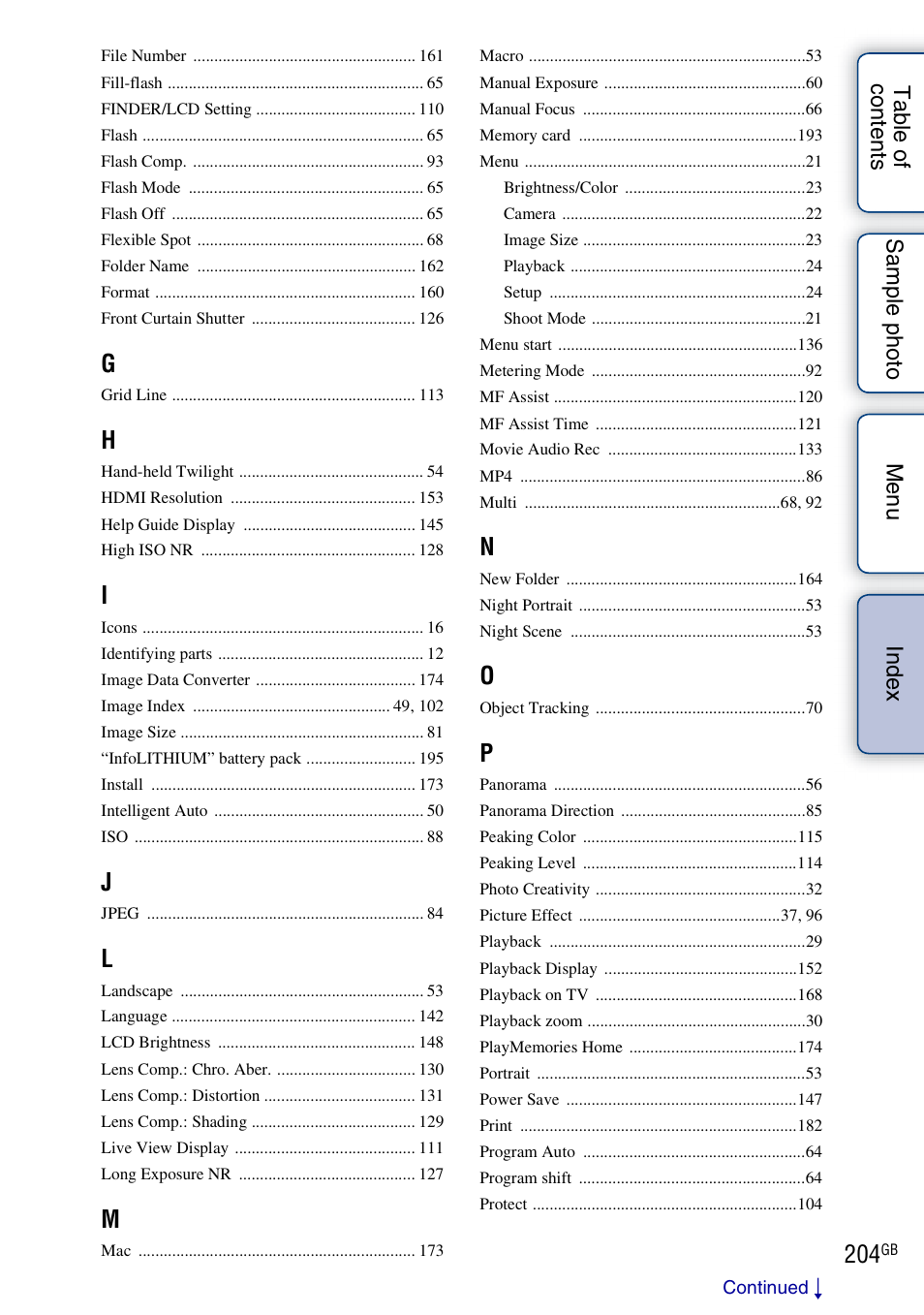 Sony NEX-F3 User Manual | Page 204 / 206
