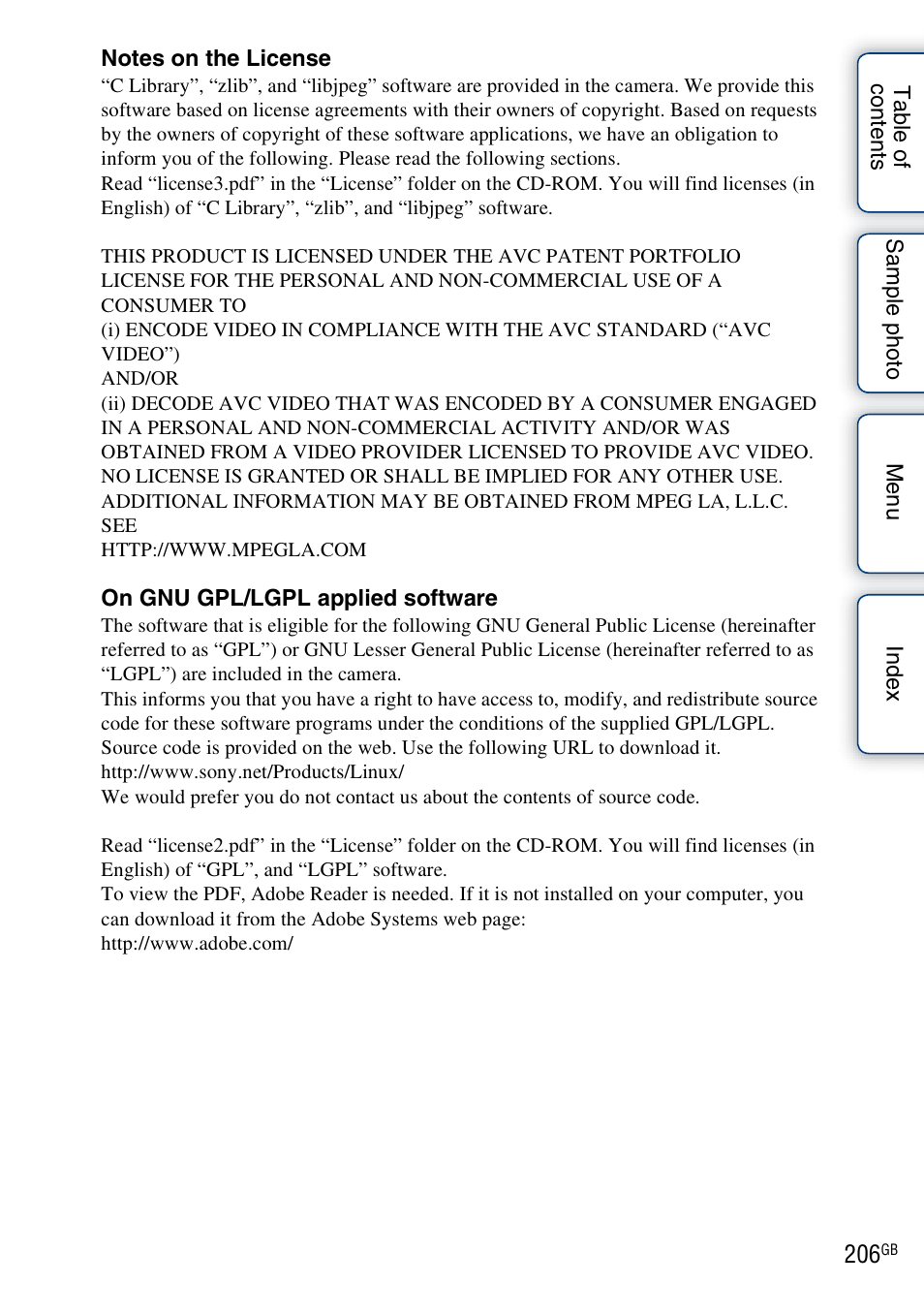 Sony NEX-F3 User Manual | Page 206 / 206