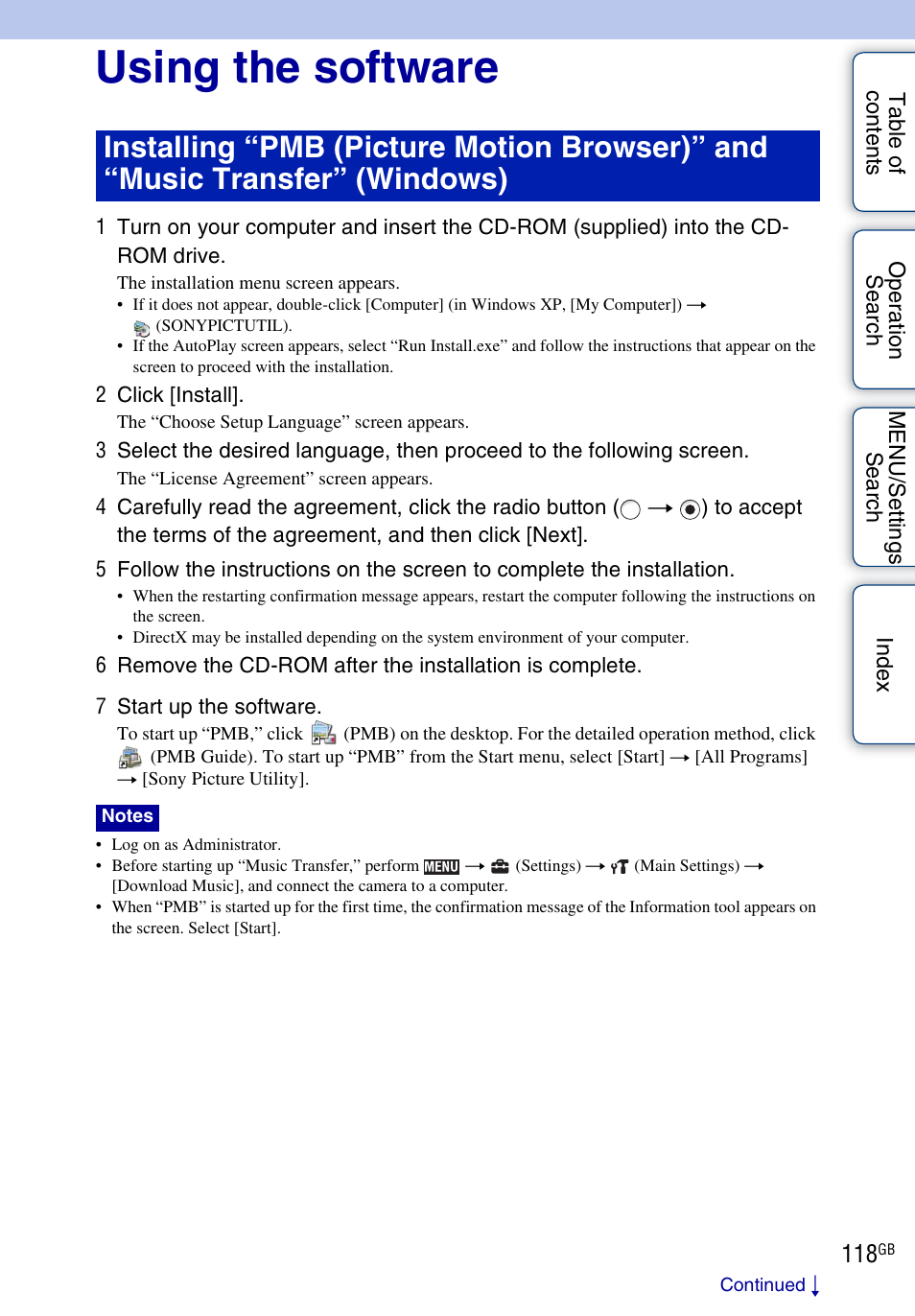 Using the software | Sony DSC-TX1 User Manual | Page 118 / 150