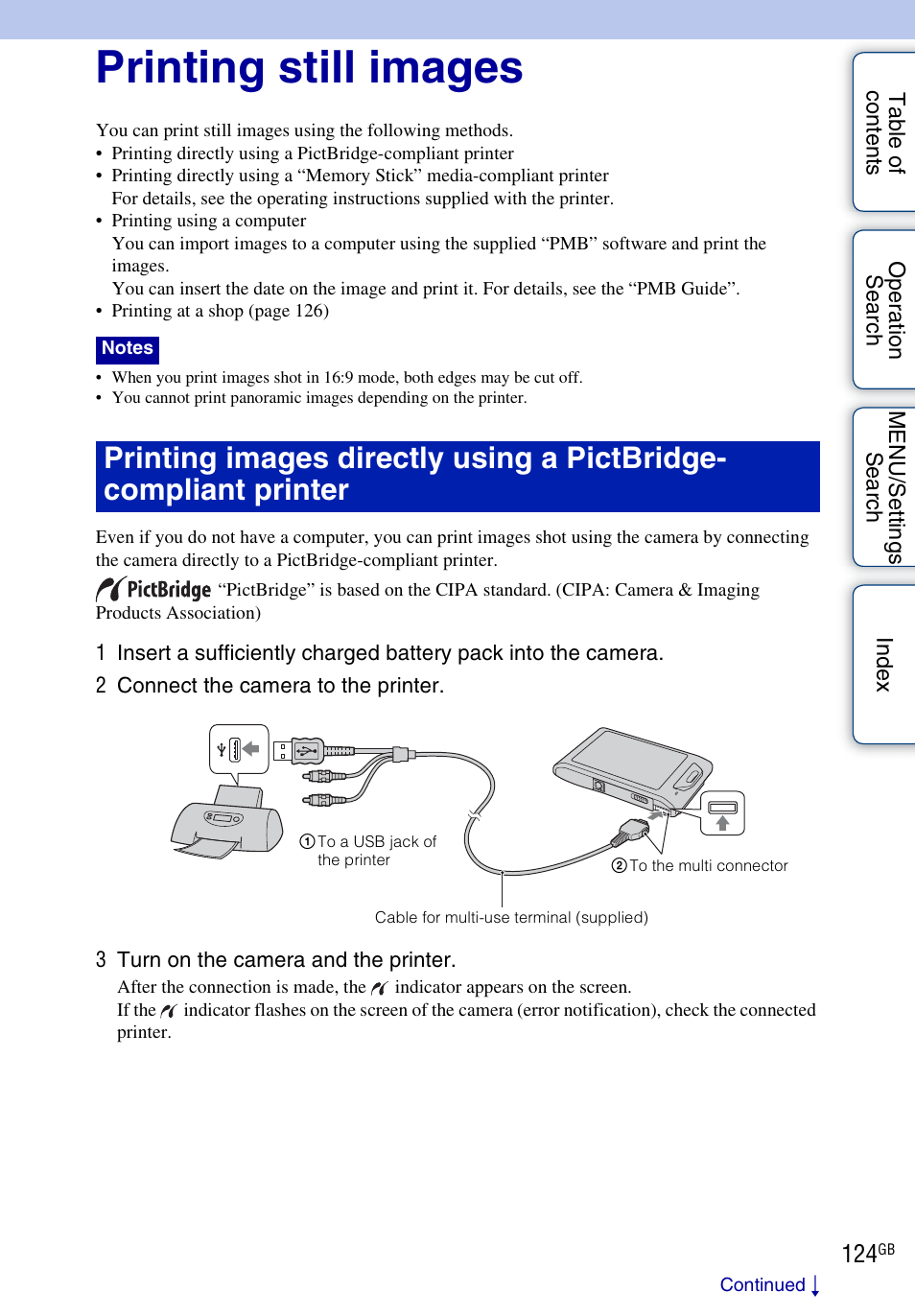 Printing still images, Print) | Sony DSC-TX1 User Manual | Page 124 / 150