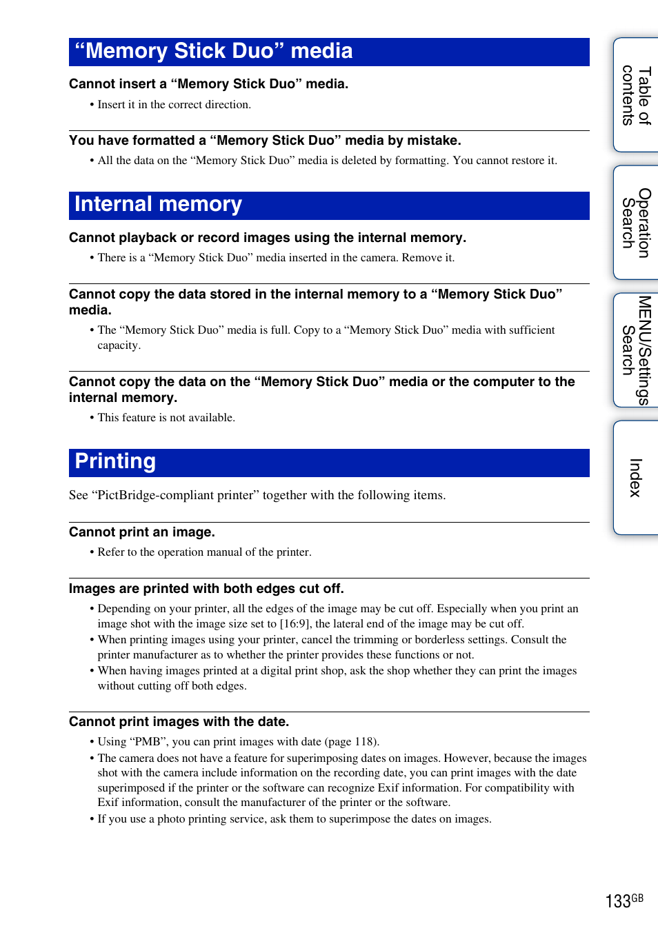 Sony DSC-TX1 User Manual | Page 133 / 150