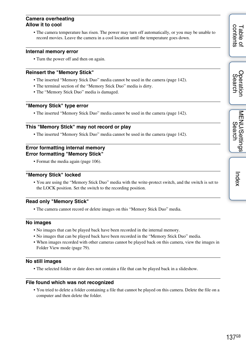 Sony DSC-TX1 User Manual | Page 137 / 150