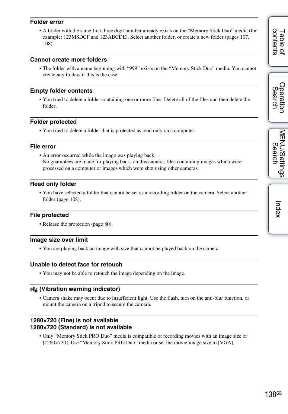 Sony DSC-TX1 User Manual | Page 138 / 150