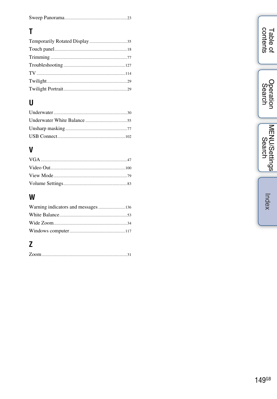 Sony DSC-TX1 User Manual | Page 149 / 150
