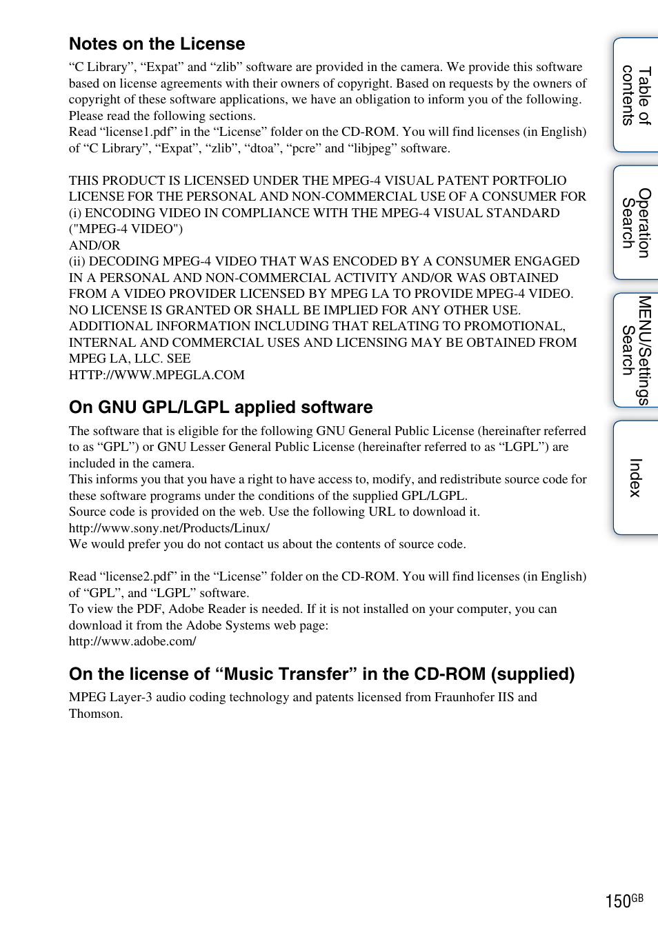 Sony DSC-TX1 User Manual | Page 150 / 150