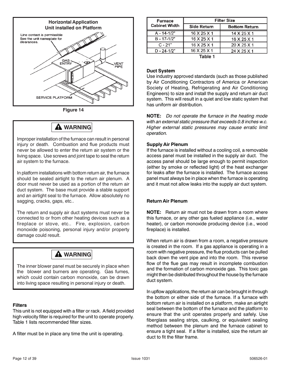 Allied Air Enterprises 80G1UH User Manual | Page 12 / 39