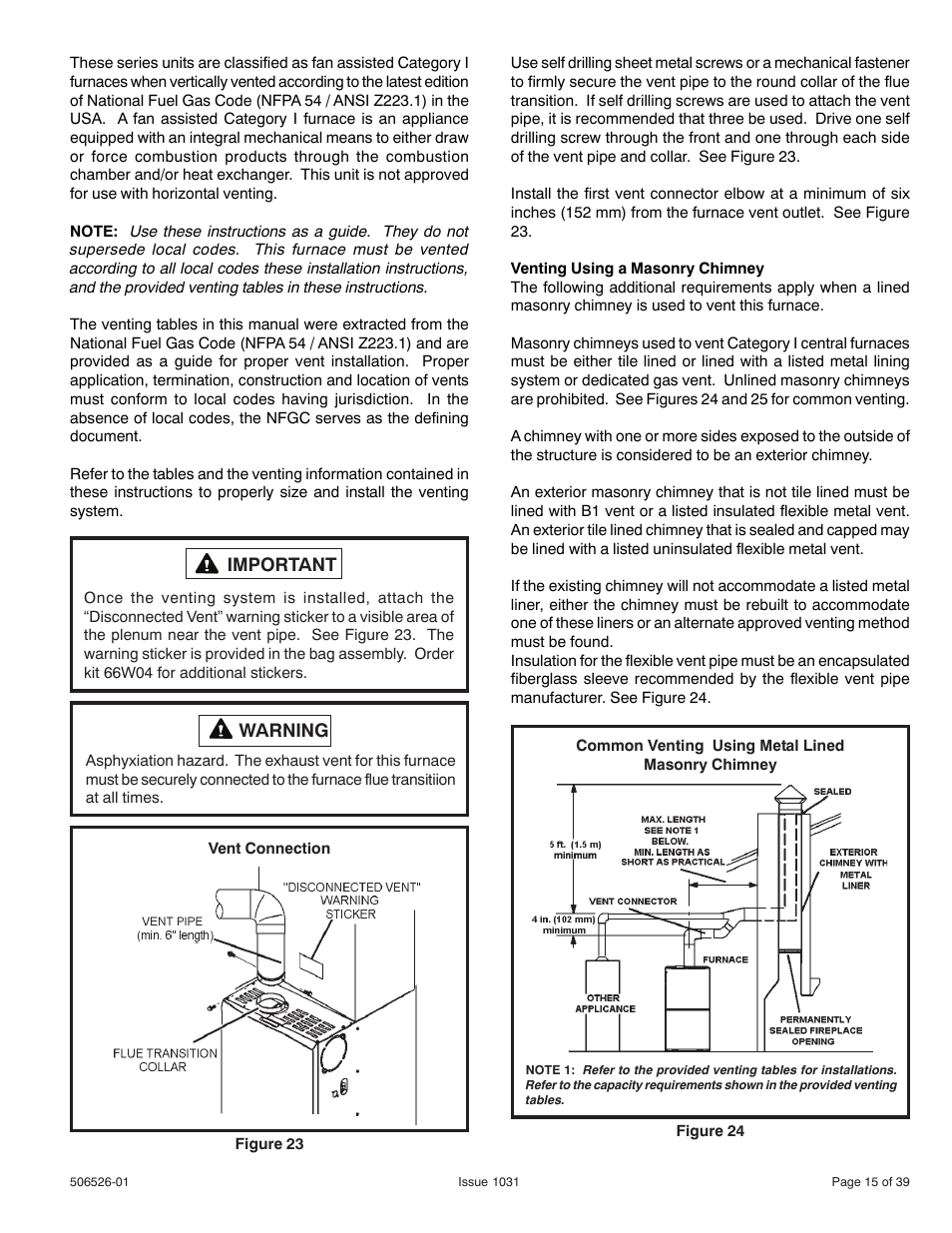 Allied Air Enterprises 80G1UH User Manual | Page 15 / 39