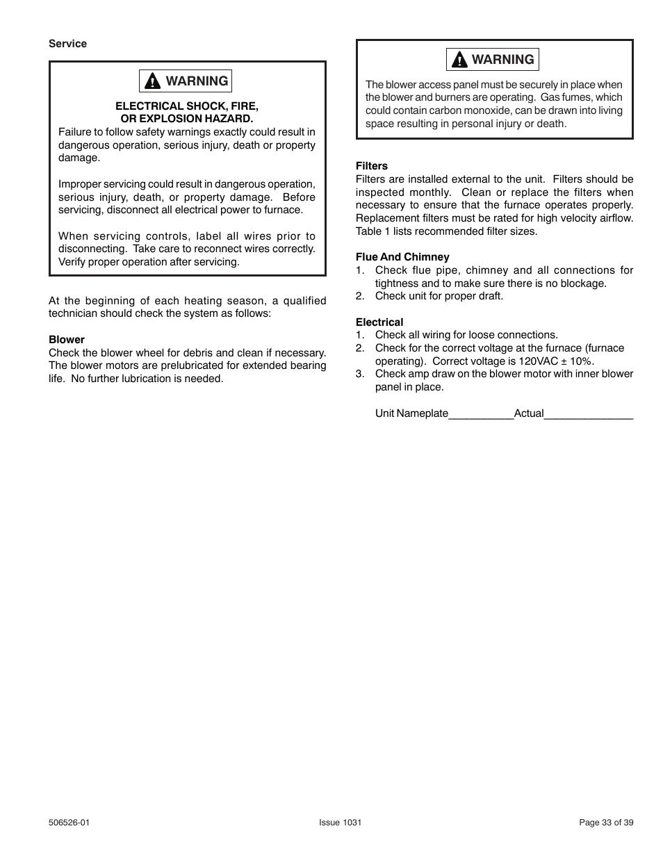 Allied Air Enterprises 80G1UH User Manual | Page 33 / 39