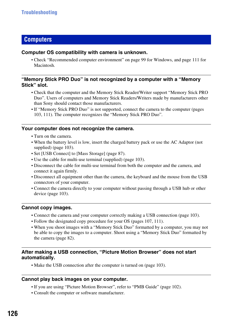 Computers | Sony DSC-W300 User Manual | Page 126 / 145