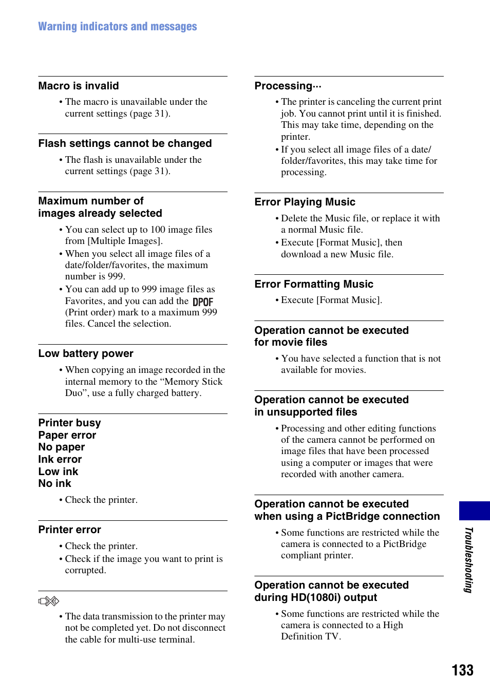 Sony DSC-W300 User Manual | Page 133 / 145