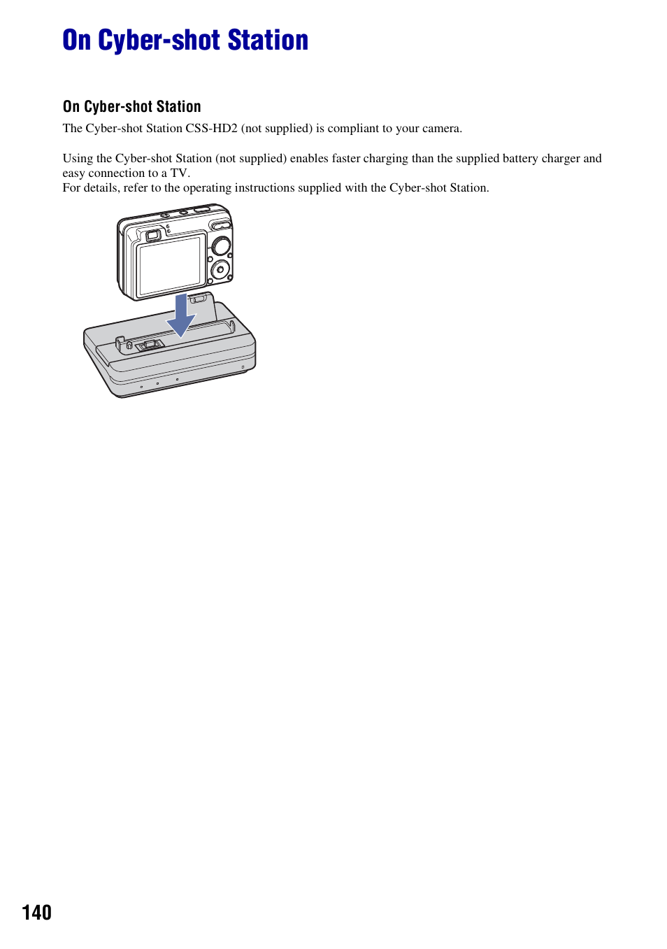 On cyber-shot station | Sony DSC-W300 User Manual | Page 140 / 145