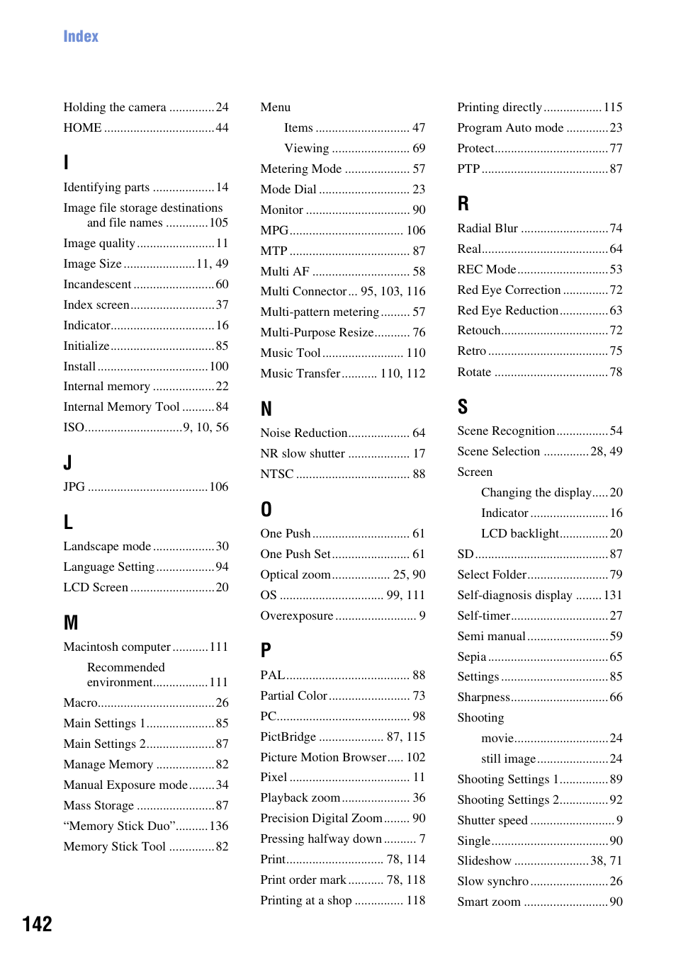 Sony DSC-W300 User Manual | Page 142 / 145