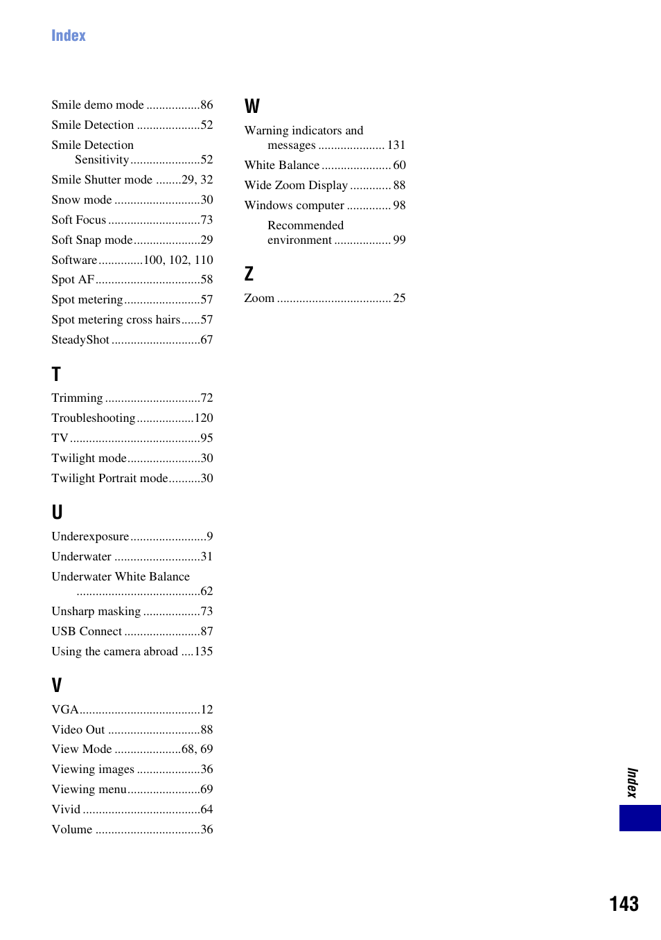Sony DSC-W300 User Manual | Page 143 / 145