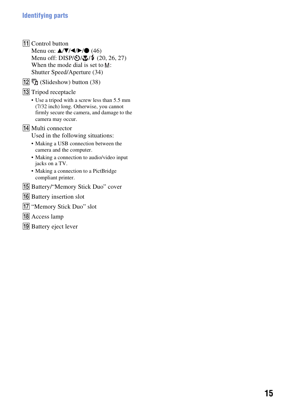 Sony DSC-W300 User Manual | Page 15 / 145