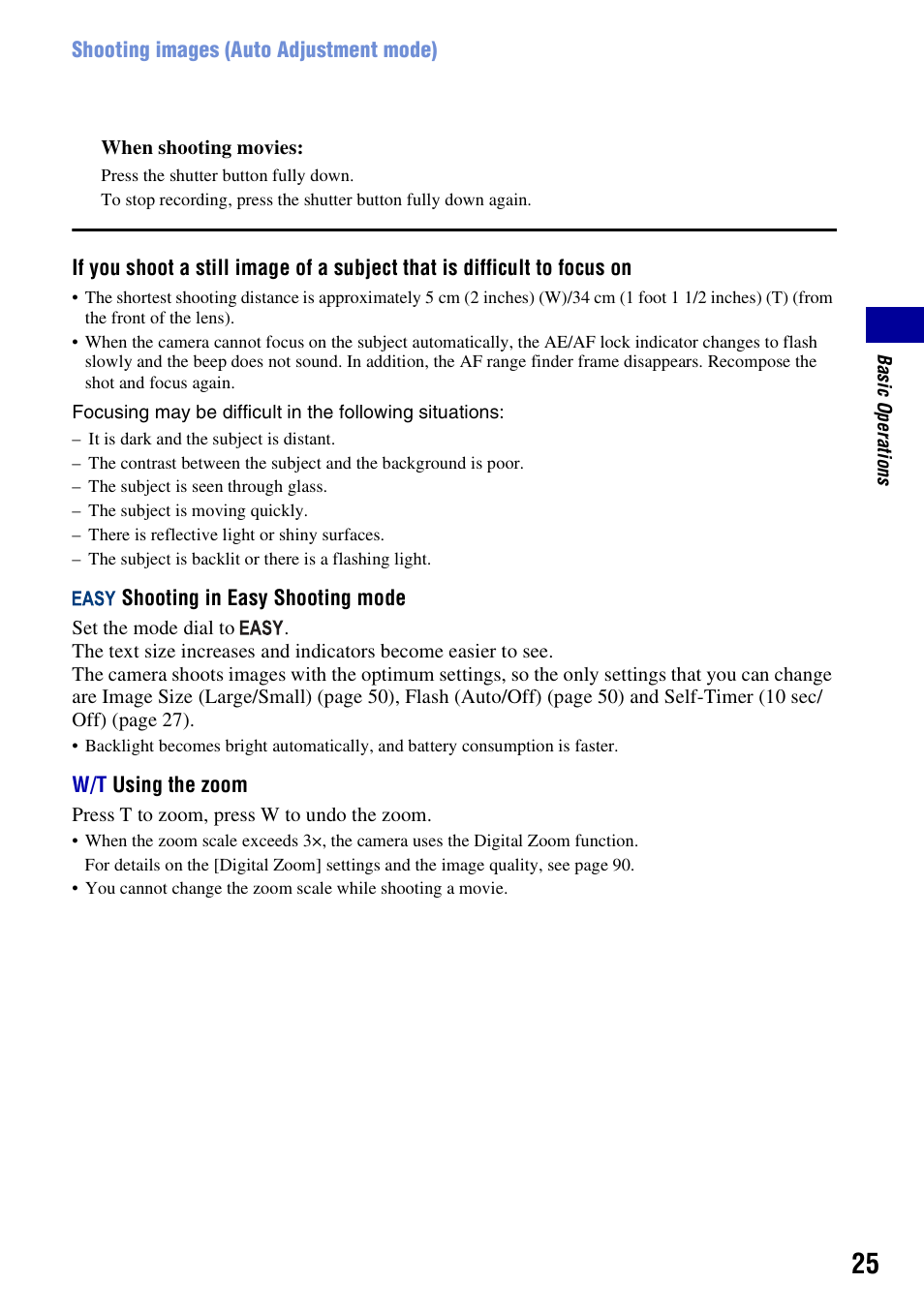 Sony DSC-W300 User Manual | Page 25 / 145