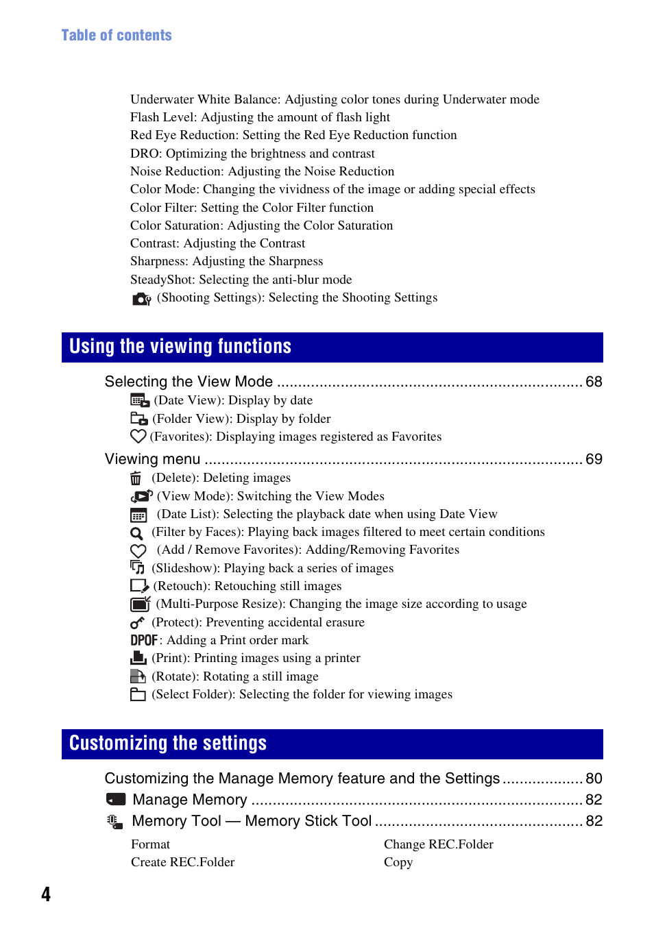 Sony DSC-W300 User Manual | Page 4 / 145