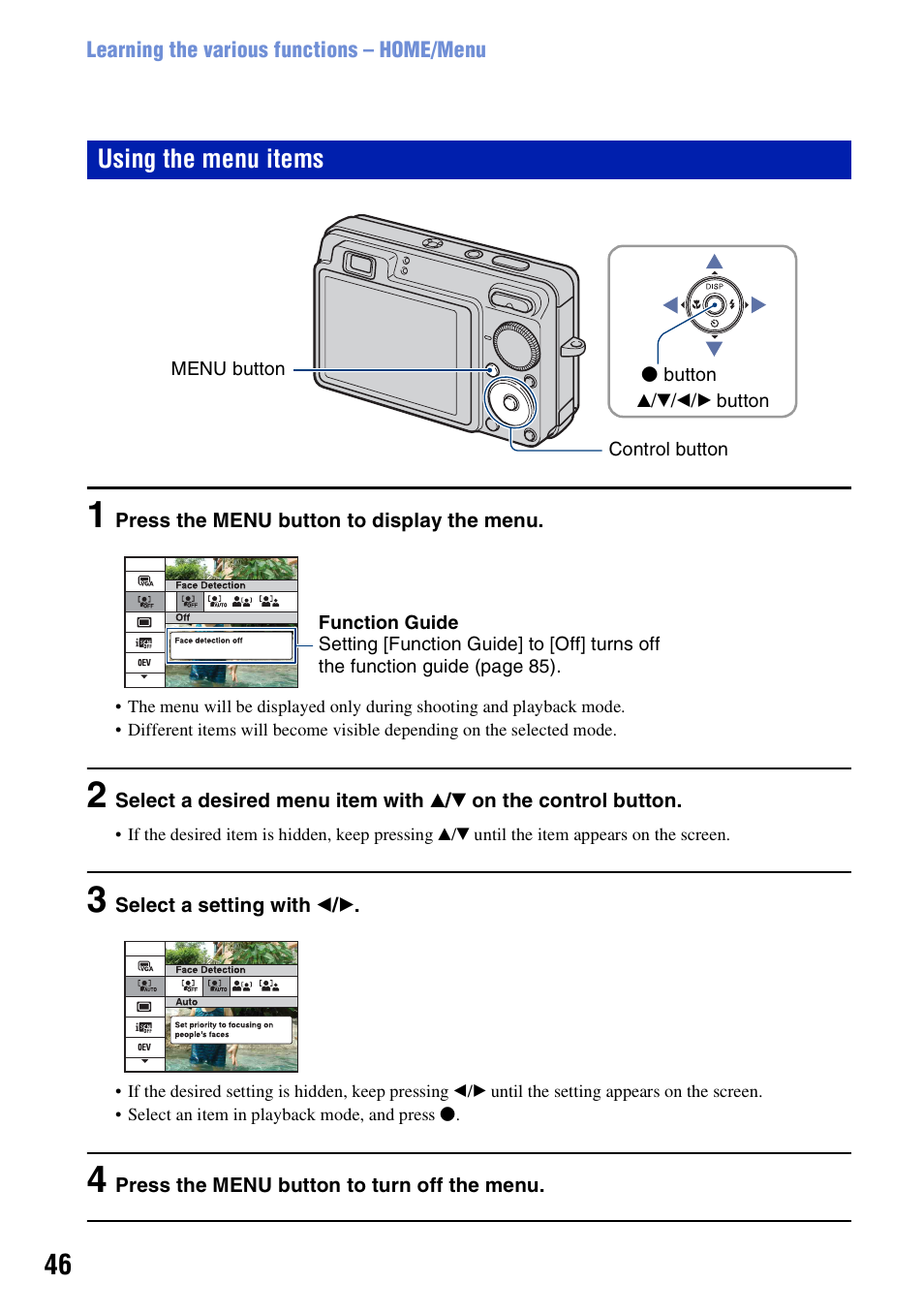 Sony DSC-W300 User Manual | Page 46 / 145