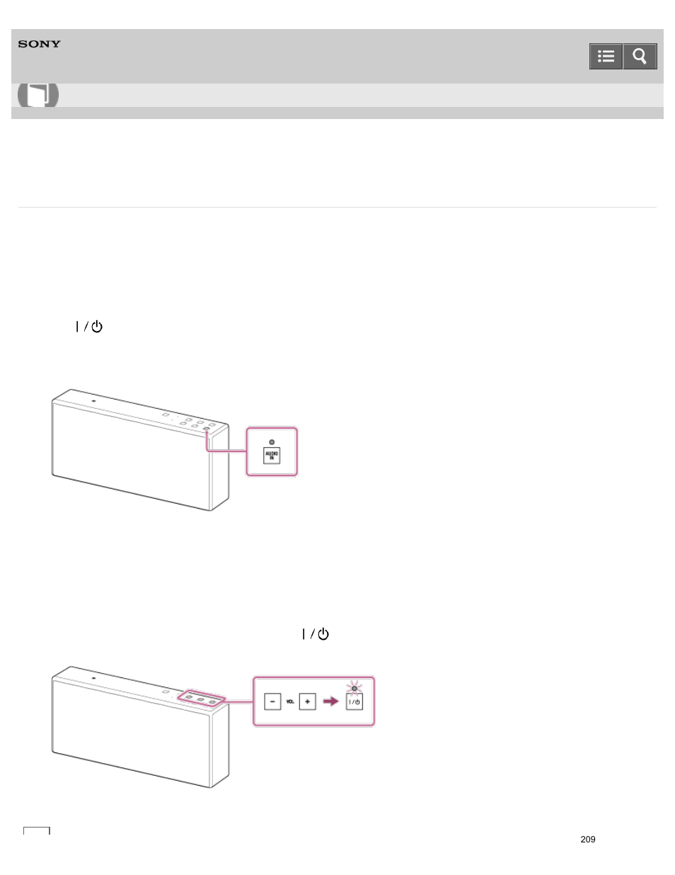 Listening to music on a portable audio device, etc, Help guide | Sony SRS-X7 User Manual | Page 221 / 287