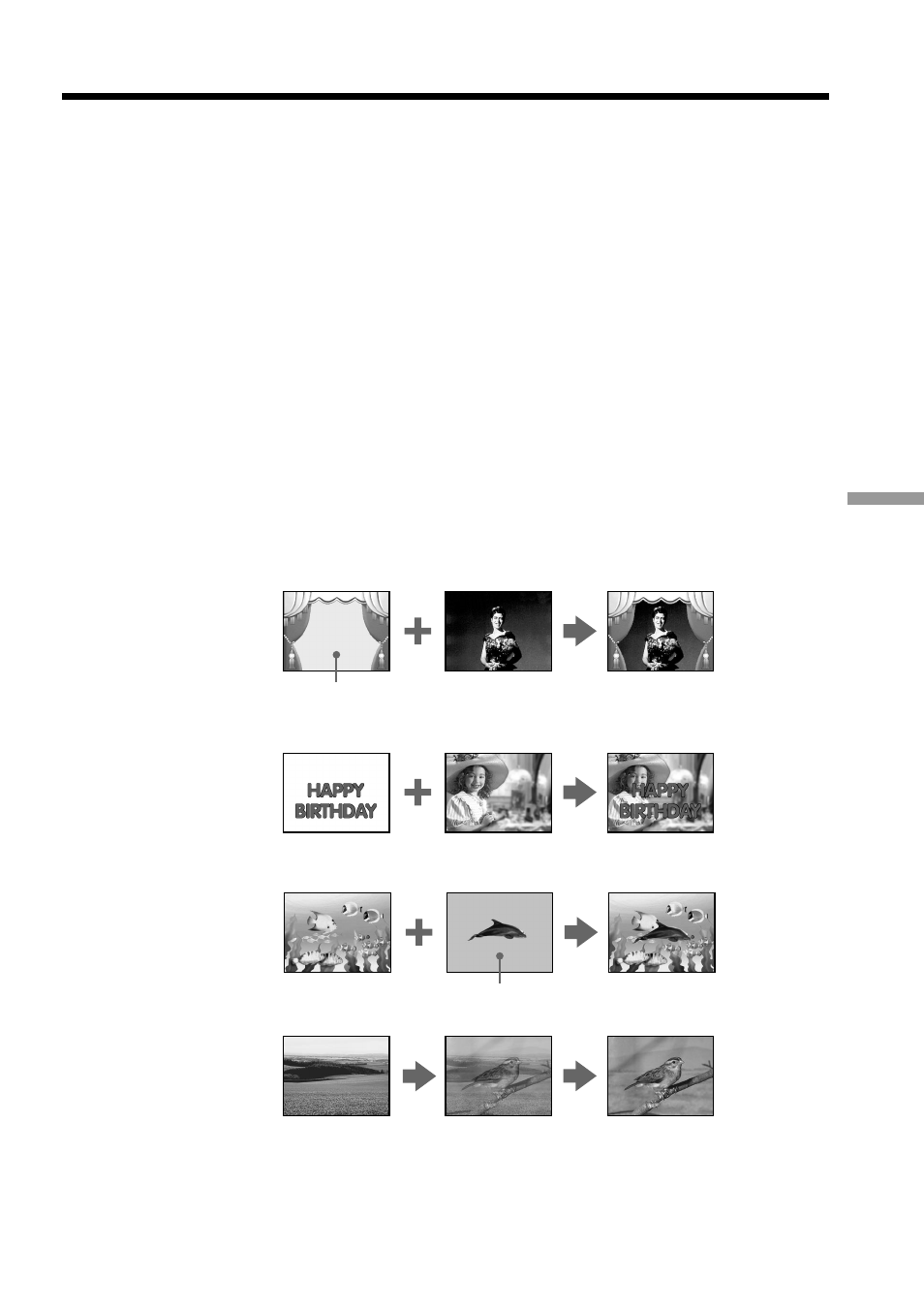 Superimposing a still picture in a, Memory stick” on a moving picture – memory mix | Sony DCR-TRV20 User Manual | Page 105 / 152