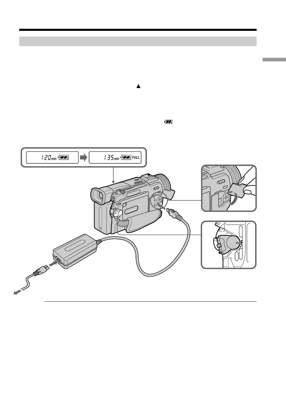 Charging the battery pack | Sony DCR-TRV20 User Manual | Page 11 / 152