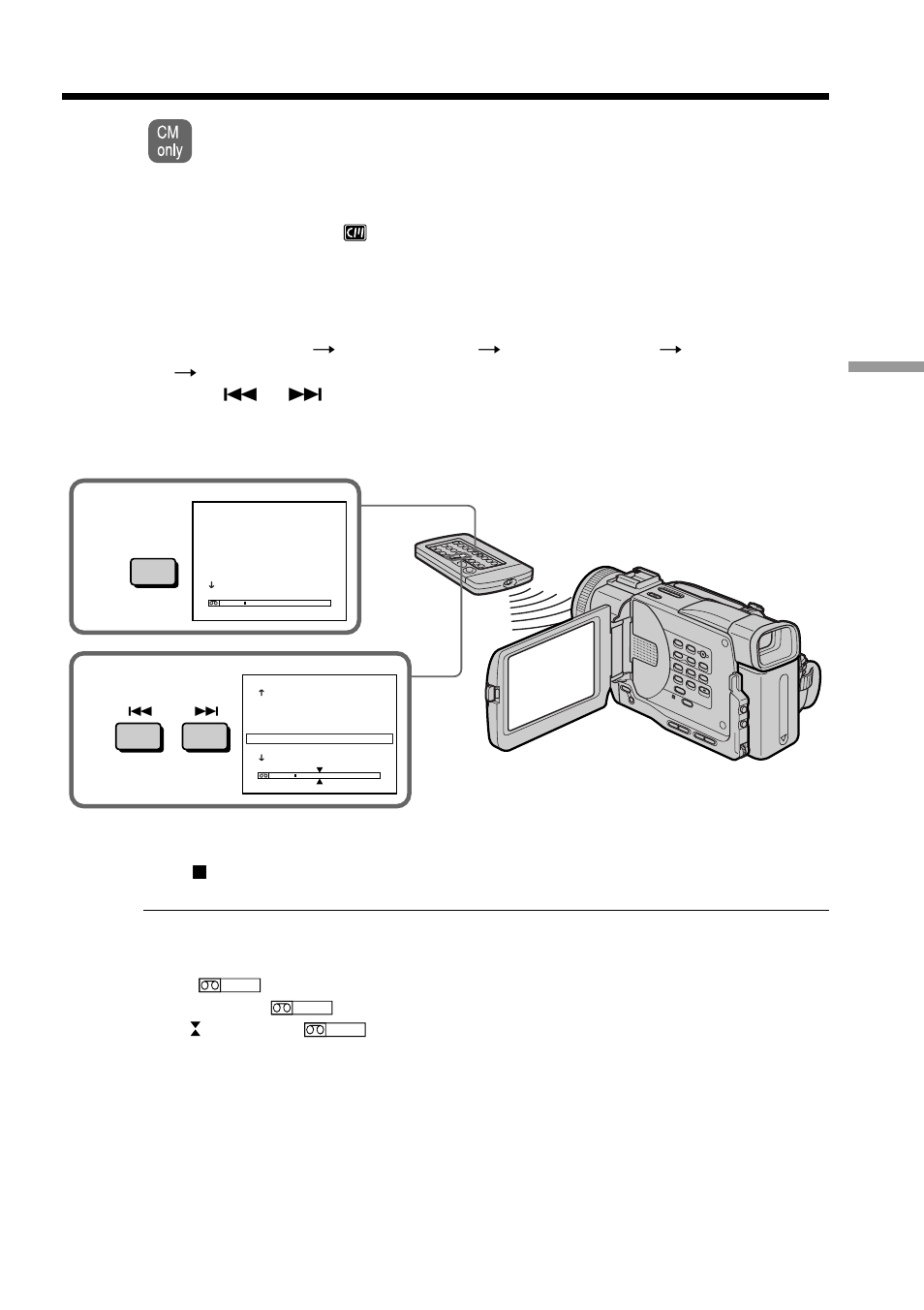 Searching the boundaries of recorded, Tape by title – title search | Sony DCR-TRV20 User Manual | Page 49 / 152