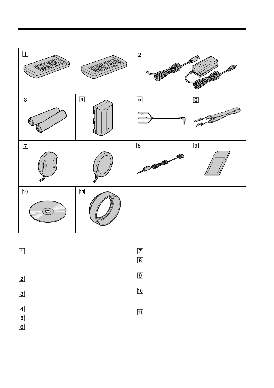 Checking supplied accessories | Sony DCR-TRV20 User Manual | Page 5 / 152