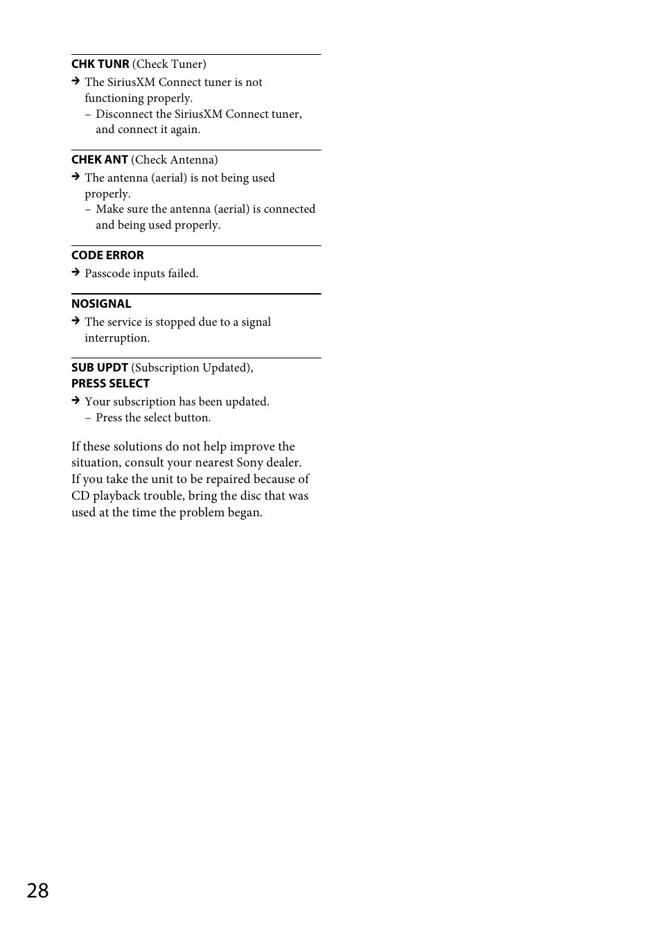 Sony CDX-GT56UI User Manual | Page 28 / 60