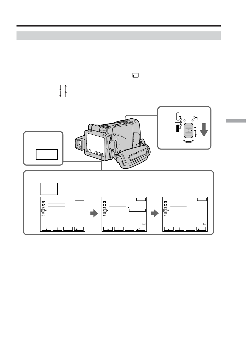 Selecting still image quality mode, Menu, Press exit | Sony DCR-IP210 User Manual | Page 105 / 220