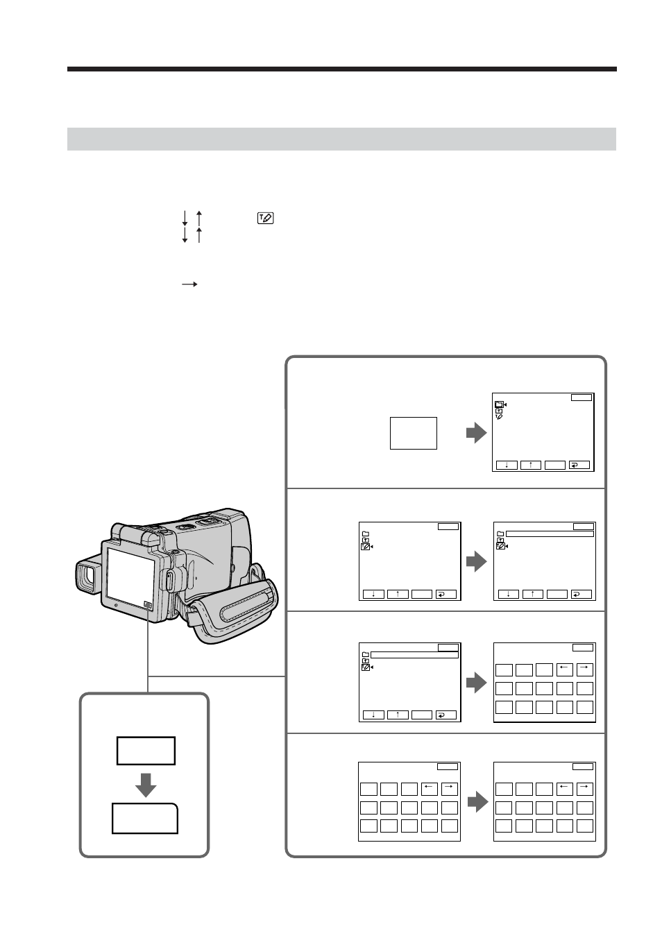 Making your own titles, Fn page2, Making a title in camera mode | Title | Sony DCR-IP210 User Manual | Page 94 / 220