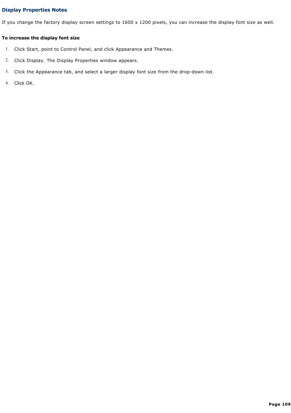 Display properties notes | Sony PCG-NV190P User Manual | Page 109 / 188