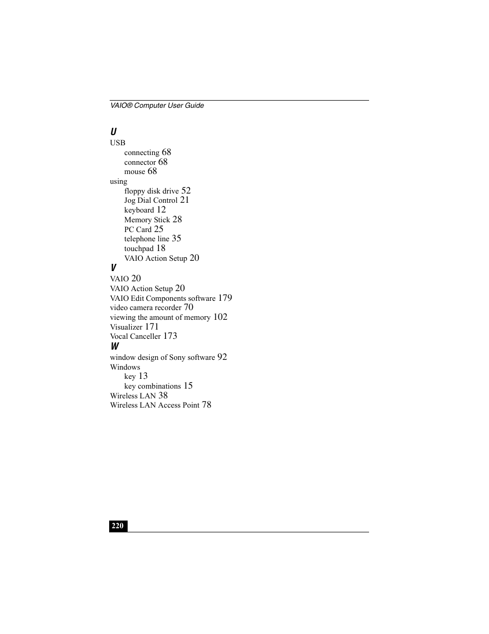 Sony PCG-R505ECP User Manual | Page 220 / 222