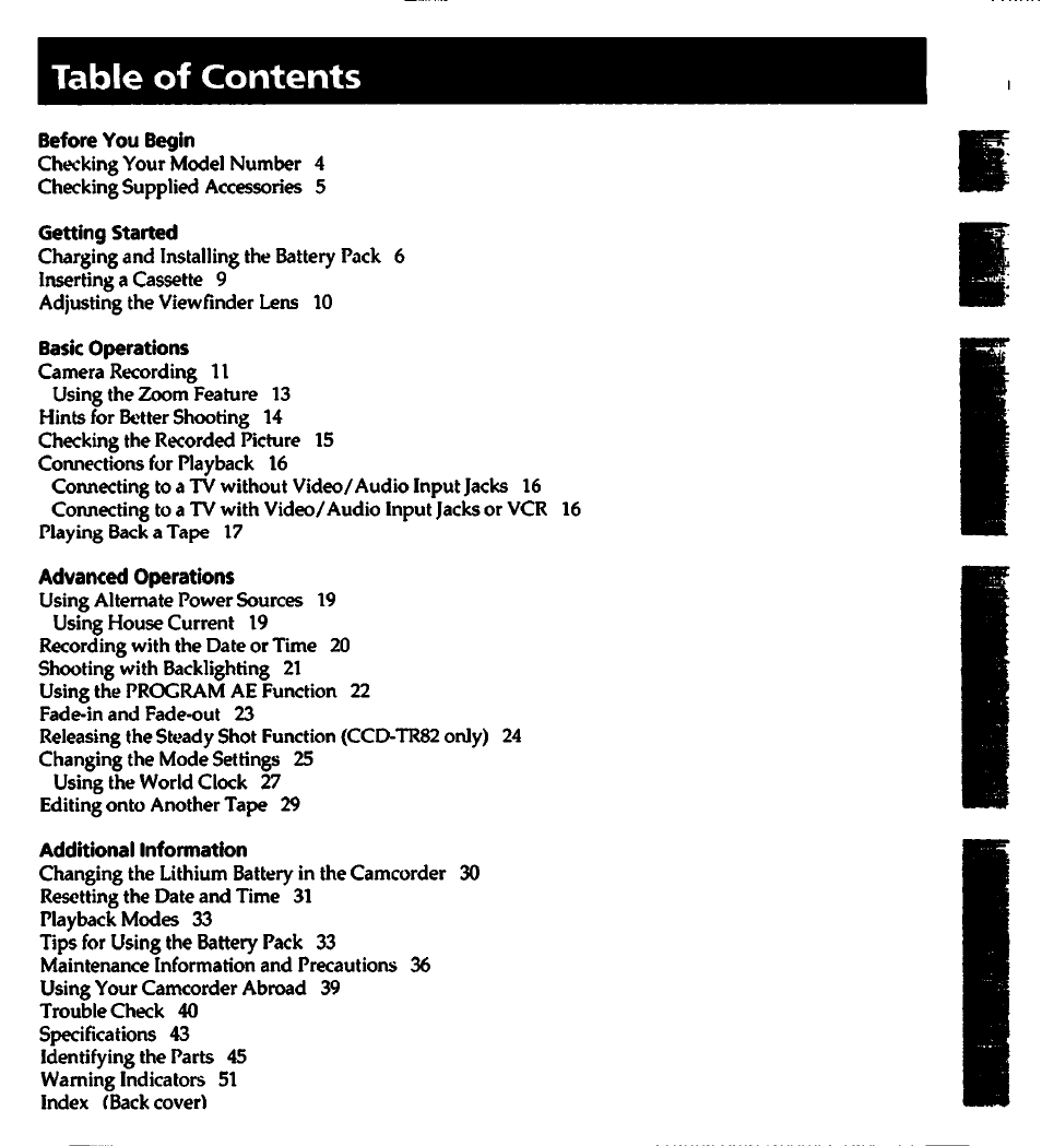 Sony CCD-TR82 User Manual | Page 3 / 52